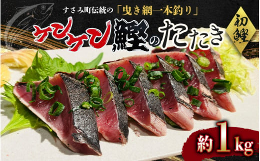 すさみケンケン鰹のたたき 約1kg / 鰹 かつお かつおのたたき 刺身 天然 初ガツオ 初鰹 カツオのたたき 鰹 冷凍 真空 小分け 個包装  魚 和歌山県 すさみ町【scp012】