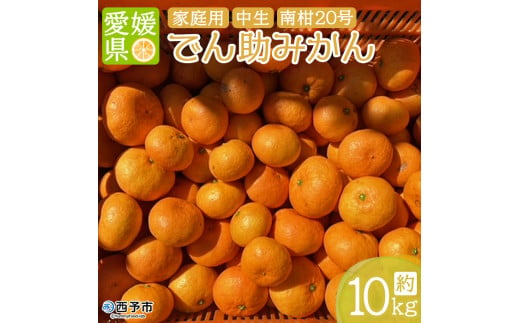 でん助農園の温州みかん（中生・南柑20号）　ご家庭用　10kg　 1054141 - 愛媛県西予市