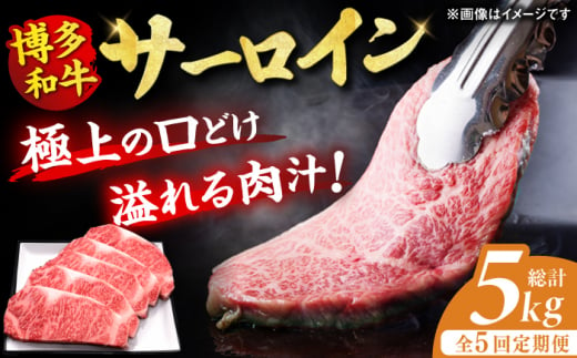 【全5回定期便】博多和牛 サーロイン ステーキ 200g×5枚 牛肉 ステーキ お歳暮 お中元 贈答用 サーロイン 赤身 父の日 母の日 敬老の日 広川町 / 久田精肉店株式会社 [AFBV020] 1528438 - 福岡県広川町