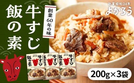 牛すじ飯の素 セット 200g×3袋 《豊前市》【有限会社よかろう】ご飯の素 牛すじ飯 [VBA009] 1031660 - 福岡県豊前市