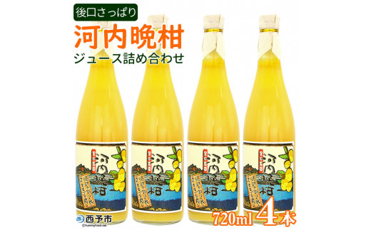 黒田農園直送　西宇和産河内晩柑ジュース詰め合わせ4本セット 242684 - 愛媛県西予市