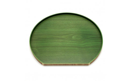 【リーフグリーン】紀州漆器 木製 カラー半月盆 トレー 36cm 1376312 - 和歌山県海南市