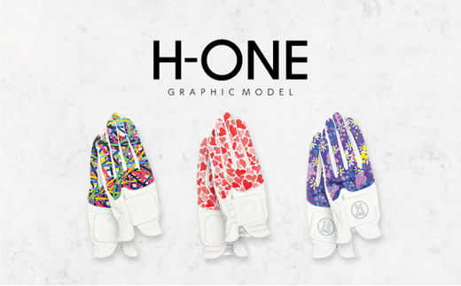 [№4631-6037]2603ゴルフ用手袋（レディース両手用）H-ONE Graphic (エイチ-ワン グラフィック) S/ハートハート
