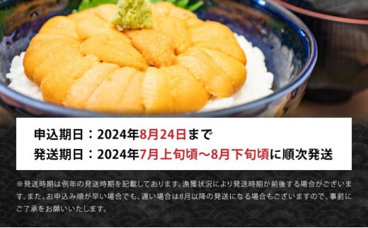 先行予約】塩水ムラサキウニ100g×2パック 北海道岩内沖産 【2024年7月上旬頃～8月下旬頃発送】 うに 雲丹 F21H-530 -  北海道岩内町｜ふるさとチョイス - ふるさと納税サイト