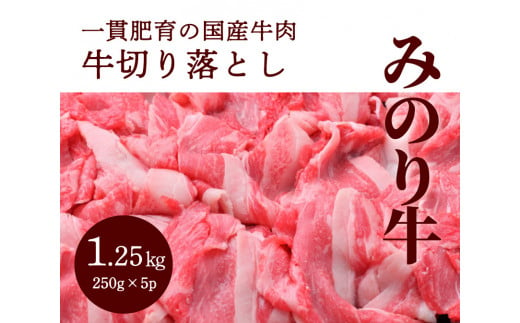 【ミノリフーズ】みのり牛切り落とし 1.25kg（250g×5パック） 052009 778267 - 広島県三原市