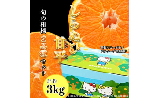 柑橘味くらべ!「甘平+しらぬい」2種詰め合わせ計約3kg(ハローキティパッケージ)＜C24-9＞【1518718】