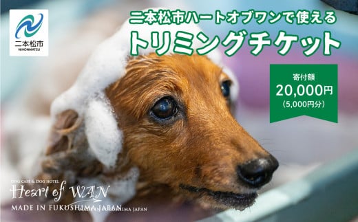 トリミングチケット 5,000円分 トリミング 愛犬 ワンちゃん 犬 ペット トリミングチケット サロン わんちゃん おすすめ お中元 お歳暮 ギフト 二本松市 ふくしま 福島県 送料無料【ハートオブワン】 995254 - 福島県二本松市