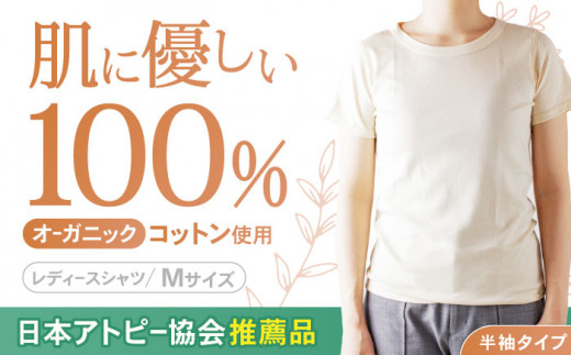 オーガニックコットン Tシャツ レディース  Mサイズ 綿 オーガニック 服 肌着 生成り