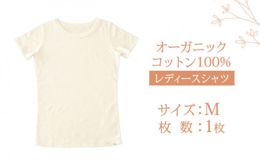 オーガニックコットン Tシャツ レディース  Mサイズ 綿 オーガニック 服 肌着 生成り