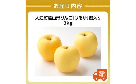 山形県大江町のふるさと納税 《先行予約》大江町産 山形りんご 「はるか」 3kg 2L～3L 10～11玉【2024年12月上旬頃～発送予定】【配送不可：沖縄県・離島】【048-003】