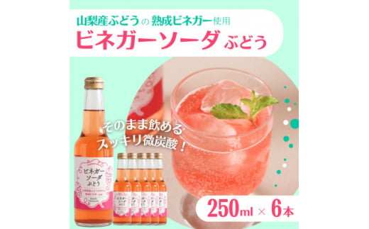 山梨産ぶどう100%の熟成ビネガーで造った!そのまま飲める「ビネガーソーダぶどう6本セット」【1518345】 1383397 - 山梨県山梨市