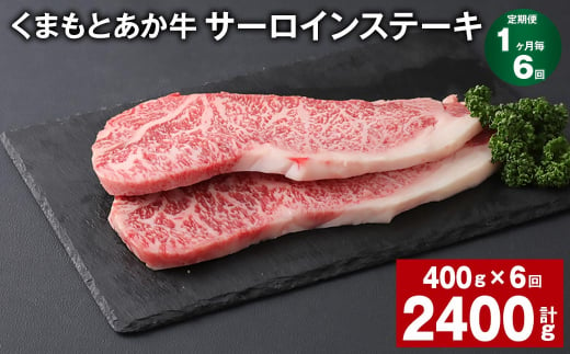 【1ヶ月毎6回定期便】 くまもとあか牛 サーロインステーキ 計約2.4kg（約400g✕6回） 和牛 牛肉 1383979 - 熊本県上天草市