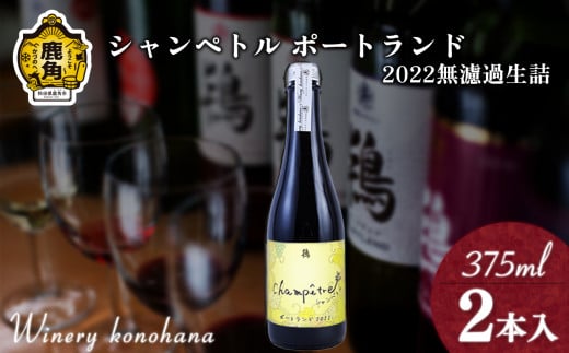 シャンペトル  ポートランド2022 無濾過生詰 白辛口（発砲）375ml×2本 【ワイナリーこのはな】MKpaso ワイン りんご 県産りんご お中元 お歳暮 お取り寄せ 母の日 父の日 グルメ ギフト 秋田 鹿角市 送料無料 MKpaso 1388320 - 秋田県鹿角市