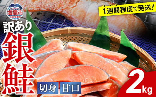 訳あり  銀鮭 切身 甘口 ( 不揃い ) 約2kg 鮭 冷凍 切り身 ワケあり わけあり カマ尻尾込み ss00004 1360264 - 宮城県塩竈市