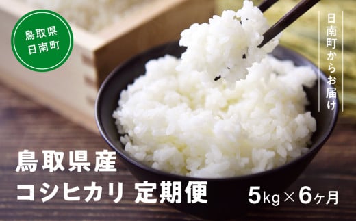 【10月以降発送】【新米・予約】令和6年産 鳥取県産コシヒカリ 5kg×6ヵ月 合計30kg 定期便 米 お米 こめ コメ 精米 日南町精米 30キロ 鳥取県日南町 1386677 - 鳥取県日南町