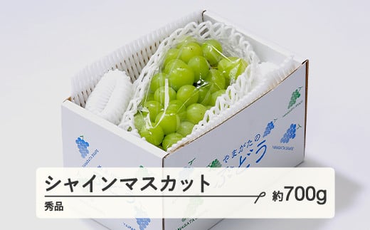 ぶどう シャインマスカット 秀品 約700g以上(1~2房程度)  2024年産 山形県産 ※沖縄・離島への配送不可 tf-busmx700 1388355 - 山形県山辺町