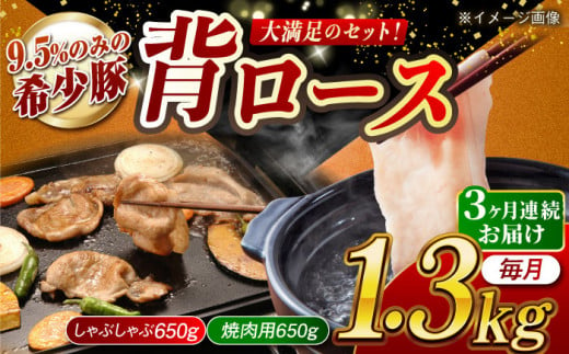 [月1回約1.3kg×3回定期便]大西海SPF豚 背ロース(焼肉&しゃぶしゃぶ用)計3.9kg 長崎県/長崎県農協直販 [42ZZAA081] 肉 豚 ぶた ブタ ロース 焼肉 焼き肉 しゃぶしゃぶ 小分け 西海市 長崎 九州 定期便