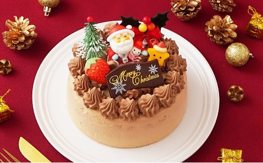 生チョコ クリスマスケーキ 【2024年12月20日から23日発送予定】 5号 15cm 3～5人向け クリスマス ケーキ チョコレート チョコ 生チョコクリーム 甘さ控えめ 冷凍 1020213 - 大阪府阪南市