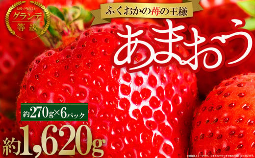 2VB6【福岡県産あまおう】訳あり  グランデ　約270ｇ×6Ｐ