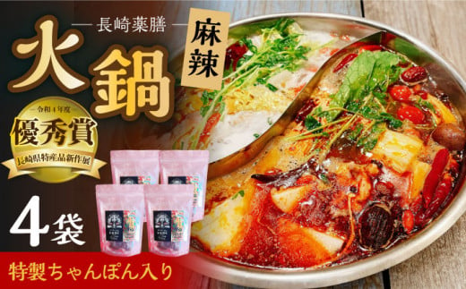 長崎薬膳 雷の素 特製ちゃんぽん入り 約260g（めん160g・スープ100g）4個 セット 総計1040g  大村市 株式会社Home ground [ACZI003] 1082699 - 長崎県大村市