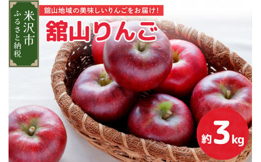 【先行予約】令和7年産 舘山りんご 3kg（9～11玉）品種おまかせ（秋映 または 秋陽）2025年10月上旬～ お届け リンゴ 林檎 2025年産 1321010 - 山形県米沢市