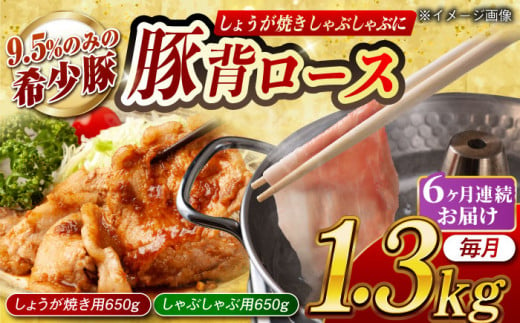 【月1回約1.3kg×6回定期便】大西海SPF豚 背ロース しょうが焼き用＆しゃぶしゃぶ用 計7.8kg 長崎県/長崎県農協直販 [42ZZAA086] 肉 豚 ぶた ブタ ロース しょうが焼き 生姜焼き しゃぶしゃぶ 小分け 西海市 長崎 九州 定期便 953172 - 長崎県長崎県庁