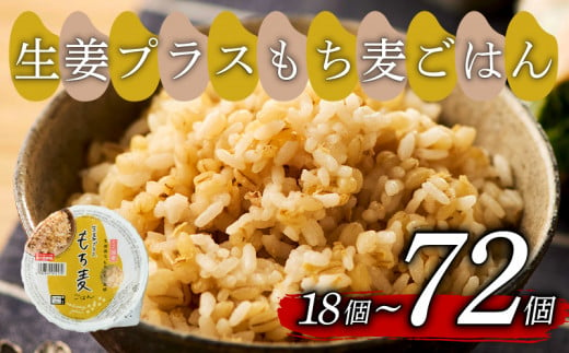 生姜プラスもち麦ごはん 160g×18個 〜 72個 お米 レトルト 食品 無添加 国産 レンジで簡単 温めるだけ ギフト 引っ越し 挨拶 出産 内祝い お歳暮 備蓄米