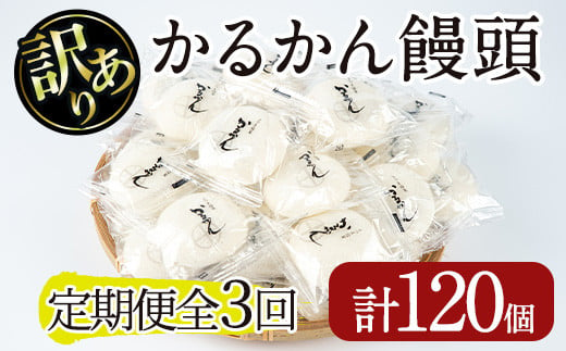 [訳あり]鹿児島の郷土菓子かるかん饅頭(定期便 全3回計120個) 鹿児島県産 和菓子 かるかん[津曲食品]T27