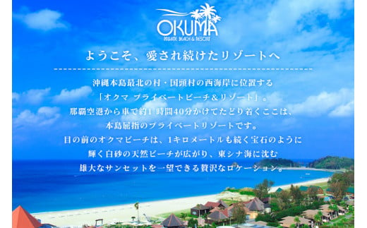 沖縄県国頭村のふるさと納税 オクマ プライベートビーチ＆リゾート｜部屋タイプ無指定 ペア宿泊券《1泊/朝食》