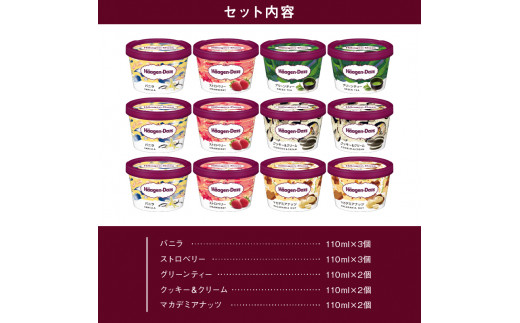 北海道浜中町のふるさと納税 【着日指定できます!!】ハーゲンダッツ『定番ミニカップ5種セット(合計12個)』アイスクリーム アイス スイーツ デザート_100303