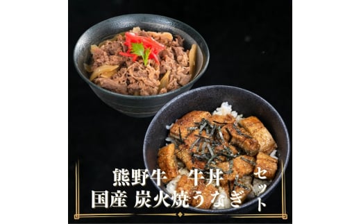 和歌山の老舗専門店の味、熊野牛、国産うなぎのうな牛丼セットB【mtf501】 1393722 - 和歌山県太地町