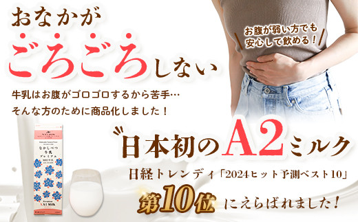 なかしべつ牛乳プレミアム NA2 MILK 1L×12本