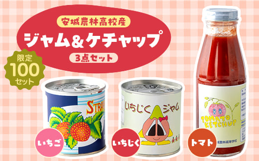 限定100セット＜安城農林高校産＞高校生が作ったいちごジャム・いちじくジャム・トマトケチャップ【1480183】 1207461 - 愛知県安城市