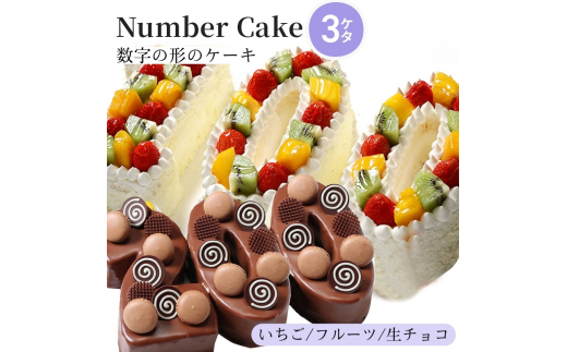 [№5258-7910]お誕生日・記念日など数字にまつわるお祝いに『ナンバーケーキ』 3ケタ いちごいっぱい 1393684 - 兵庫県姫路市