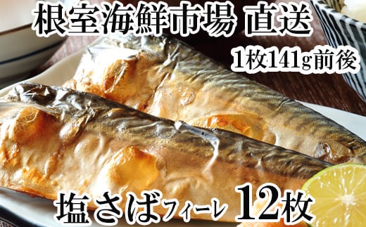 G-28021 【12月8日決済分まで年内配送】 根室海鮮市場＜直送＞塩さばフィーレ12枚入×1P(計約1.6kg) 1393306 - 北海道根室市