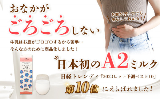 【定期便：全3回】なかしべつ牛乳プレミアム NA2 MILK 1000ml×12本