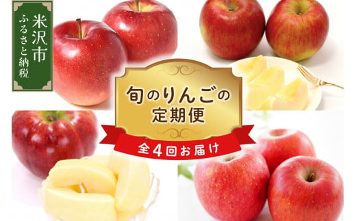 《 先行予約 》【 定期便 】 令和6年産 りんご の 定期便 全4回 〔 2024年9月 ～ 12月 〕 りんご 秋陽 秋映 シナノスイート サンふじ 2024年産