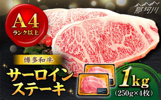 [溢れる肉汁と濃厚な旨味]和牛 サーロイン 1kg(250g×4枚)[株式会社MEAT PLUS]那珂川市 