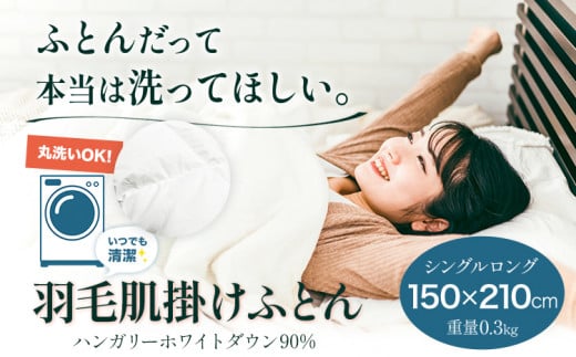 洗える 羽毛肌掛けふとん ハンガリーホワイトダウン90% 1枚(150×210cm) 株式会社ダイワセンイ [60日以内に出荷予定(土日祝除く)] 和歌山県 日高町 ふとん 羽毛布団 布団