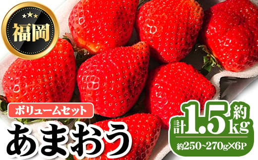 ＜先行予約受付中・数量限定＞2025年2月からお届け！あまおうボリュームセット(計約1.5kg・約250～270g×6P) 苺 いちご イチゴ フルーツ 果物 くだもの 手作り スイーツ ＜離島配送不可＞【ksg1248】【THE FARM_strawberry】 955312 - 福岡県春日市