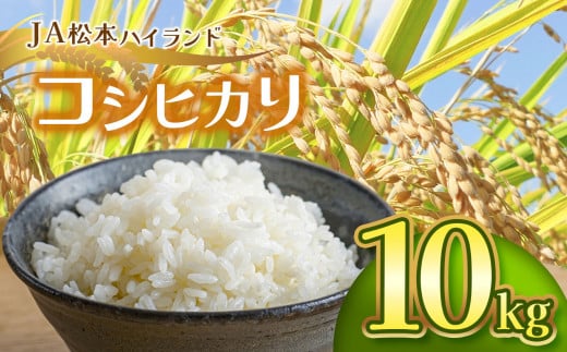 コシヒカリ10ｋｇ│信州 松本市 米 お米 コシヒカリ JA松本ハイランド 白米 1379619 - 長野県松本市