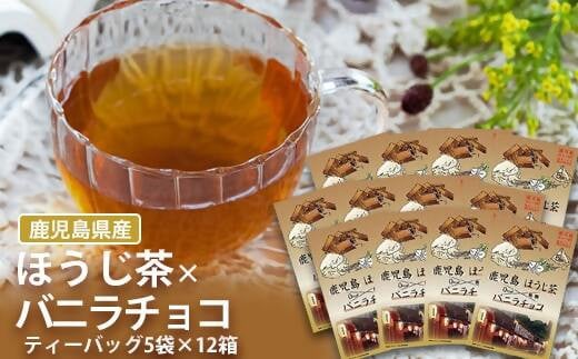 AS-351 鹿児島茶フレーバーティー【ほうじ茶】バニラチョコ12箱 1411591 - 鹿児島県薩摩川内市