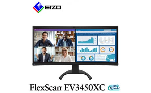 EIZO 34.1型ウルトラワイド曲面モニター FlexScan EV3450XC ブラック【1512944】