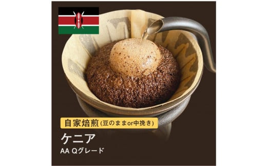 自家焙煎コーヒー!#013 310g ケニア AA Qグレード 珈琲(豆または中挽きから選択)