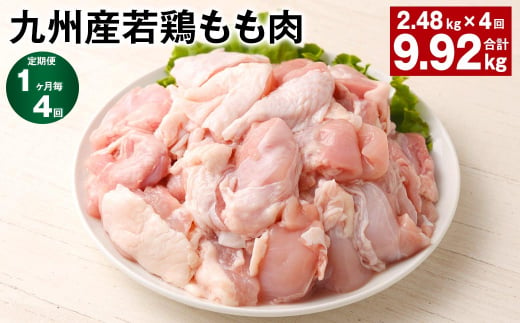 【1ヶ月毎4回定期便】 九州産若鶏もも肉 計約9.92kg（約2.48kg✕4回） 鶏肉 もも肉 お肉 1398367 - 熊本県菊池市