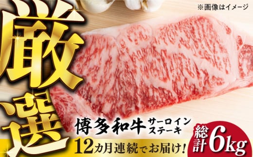 [全12回定期便][溢れる肉汁と濃厚な旨味]博多和牛サーロインステーキセット 500g(250g×2枚)[築上町][株式会社MEAT PLUS] 牛肉 肉 [ABBP032] 240000円 24万円