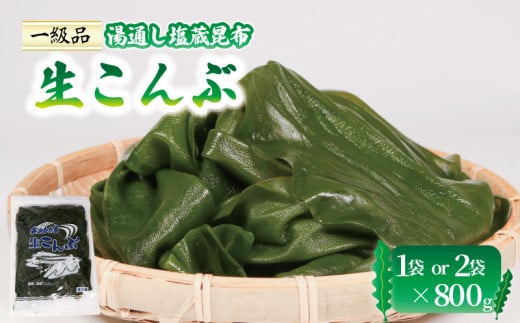 [ 内容量が選べる ] 塩蔵 生こんぶ 1袋(800g)〜2袋(1.6kg) 昆布 海藻 三陸 本多商店 岩手県 大船渡市