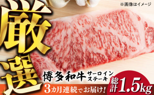 【全3回定期便】【溢れる肉汁と濃厚な旨味】博多和牛サーロインステーキセット 500g(250g×2枚)《築上町》【株式会社MEAT PLUS】 牛肉 肉 [ABBP030] 60000円 6万円