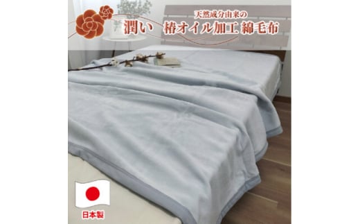 椿オイル加工 ふんわり綿毛布 シングルサイズ(140×200cm)グレー CNM-101-GY【1526129】 1411540 - 大阪府和泉市