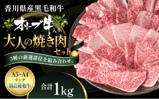 オリーブ牛 大人の BBQ セット1kg【配送不可：離島】 552056 - 香川県観音寺市